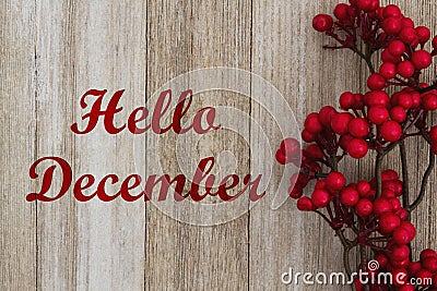 Hello December message Stock Photo