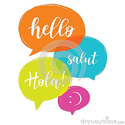 Hello in different languages Vector Illustration