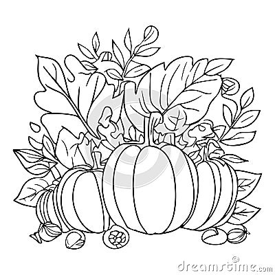 Hello Fall Coloring Sheets, Autumn Fall Activities centrists coloring page, Happy Fall coloring page Vector Illustration