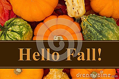 Hello Fall message Stock Photo