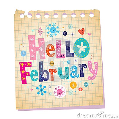 Hello February Vector Illustration