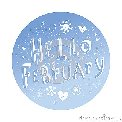 Hello February Vector Illustration