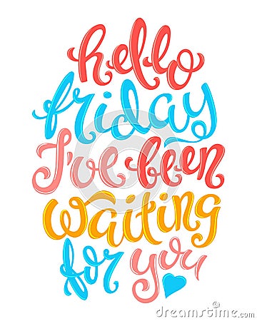 Hello friday poster Vector Illustration