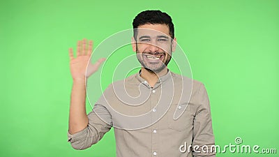 Say Hello! a Friendly Black Man Waves Affably at the Camera. 4K Stock  Footage - Video of comfortable, greeting: 160694502