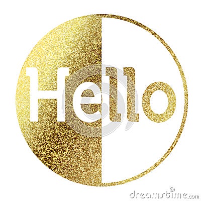 Hello in golden Vector Illustration