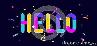 Hello. Greeting card Hello, Hi, Welcome Vector Illustration