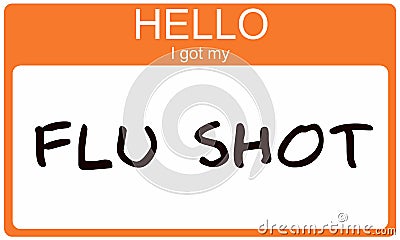 Hello I got my Flu Shot Stock Photo