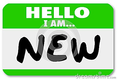 Hello I am New Nametag Sticker Rookie Trainee Stock Photo