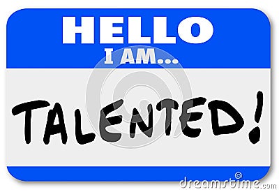 Hello I Am Talented Name Tag Job Fair Introduction Networking Stock Photo