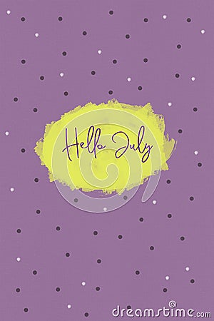 Hello July greeting card Stock Photo