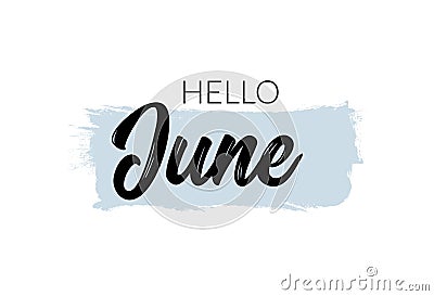 Hello june banner illustration lettering vector logo typography Vector Illustration