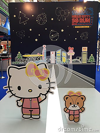 Hello Kitty SG Run 2015 Editorial Stock Photo