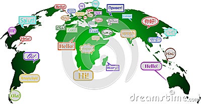 Hello in many languages Vector Illustration