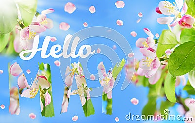 Hello May background Stock Photo