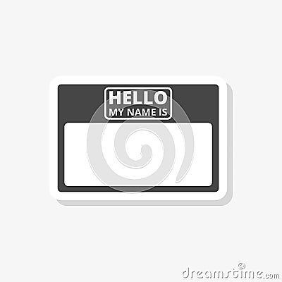 Hello my name card, with Copy Space sticker, simple vector icon Vector Illustration