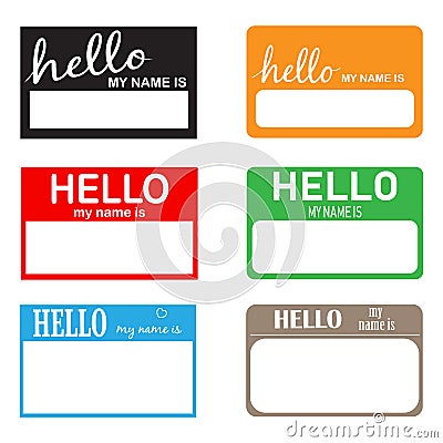 Hello my name icon on white background. flat style. introduction banner for your web site design, logo, app, UI. Hello my name Stock Photo