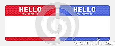 Hello my name is - sticker Vector Illustration