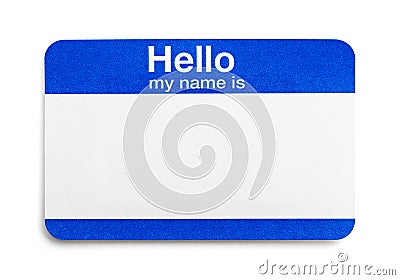 Hello My Name Is Tag Stock Photo