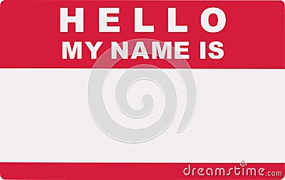 Hello. My name is. Tag Lable. Vector Illustration