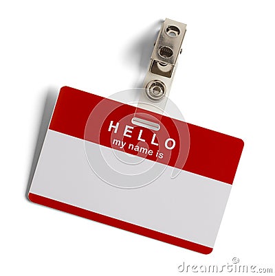 Hello My Name Is Tag Stock Photo