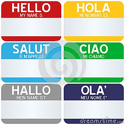 Hello My Name Is Tags Vector Illustration