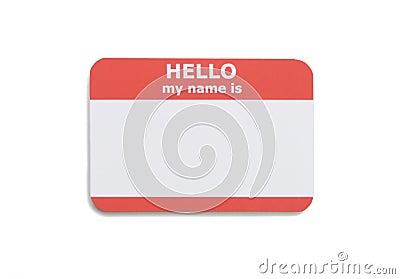 Hello Name Tag Stock Photo