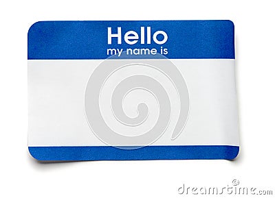 Hello Name Tag Stock Photo