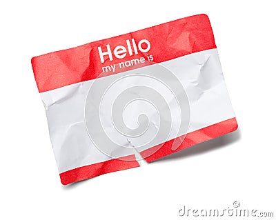 Hello Name Tag Stock Photo