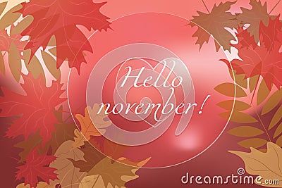 Hello November background Vector Illustration