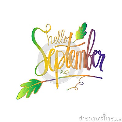 Hello September. Vector Illustration