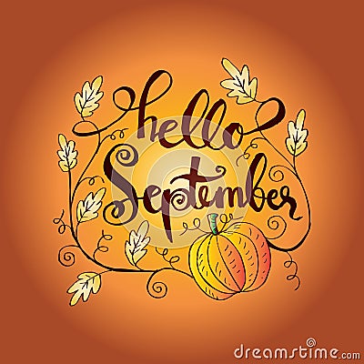 Hello September Stock Photo