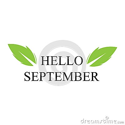 hello september logo vector illustration design template Cartoon Illustration