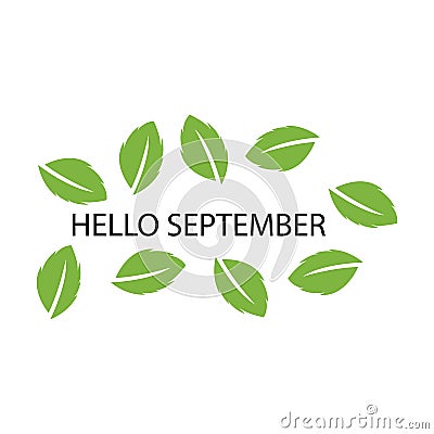 hello september logo vector illustration design template Cartoon Illustration
