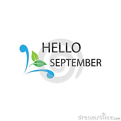 hello september logo vector illustration design template Cartoon Illustration