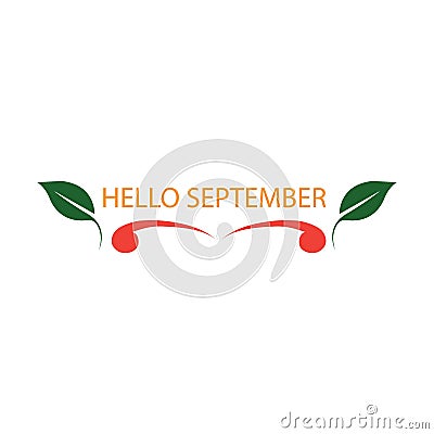 hello september logo vector illustration design template Cartoon Illustration