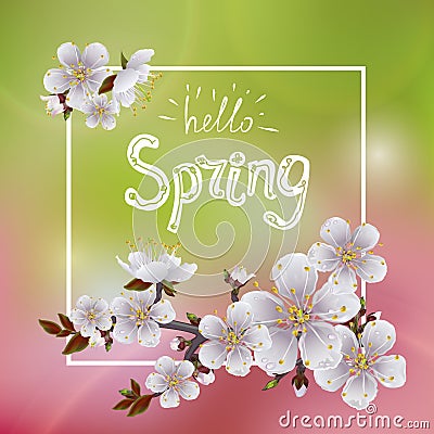 Hello spring Vector Illustration