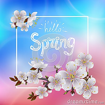 Hello spring Vector Illustration