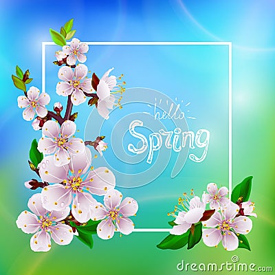 Hello spring Vector Illustration