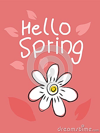 Hello spring poster vector illustration Vector Illustration