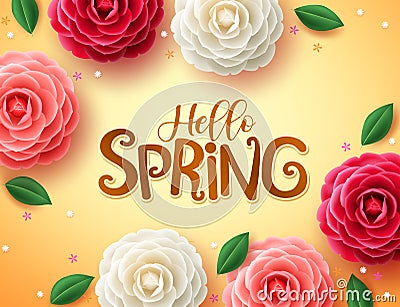 Hello spring text vector concept design. Hello spring greeting design Vector Illustration