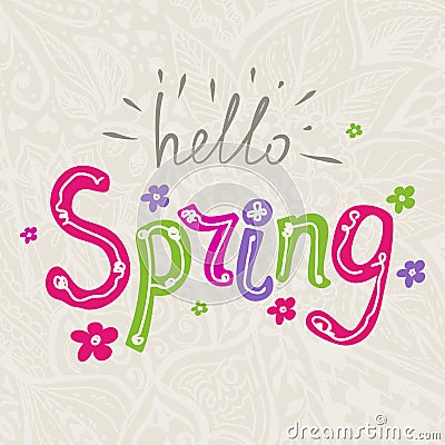 Hello spring Vector Illustration