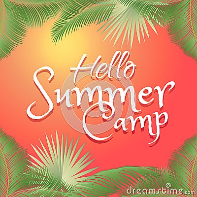 Hello Summer Camp Vector Illustration