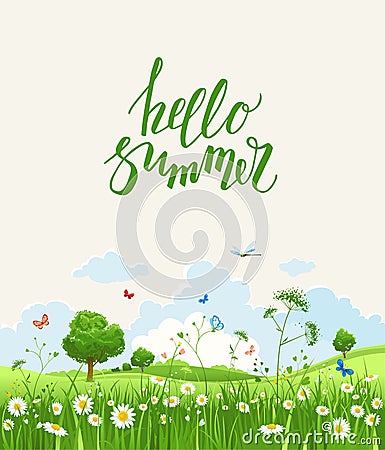 Hello summer card Vector Illustration