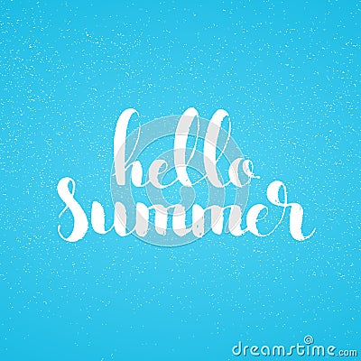 Hello Summer handwritten lettering Vector Illustration