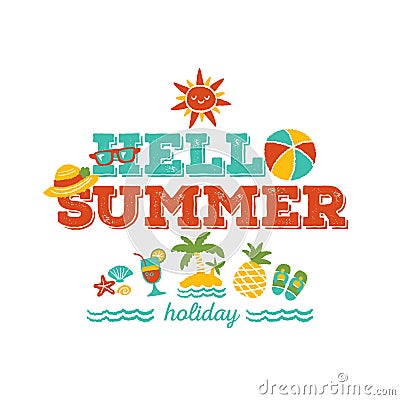 Hello summer holiday Vector Illustration