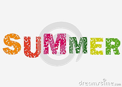 Hello Summer illustration, background. Fun quote hipster design logo or label. inspirational typography poster, banner. Cartoon Illustration