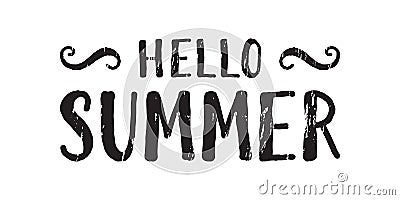 Hello summer inscription Vector Illustration