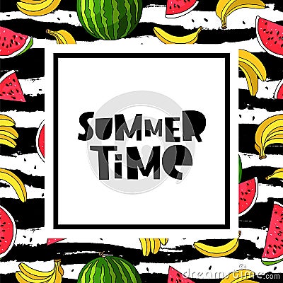 Hello summer. Lettering. Concept Vector Illustration