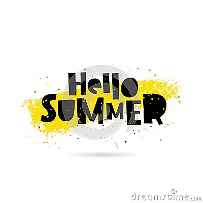 Hello summer. Lettering. Concept Vector Illustration