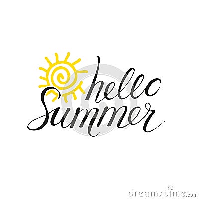 Hello Summer phrase Vector Illustration